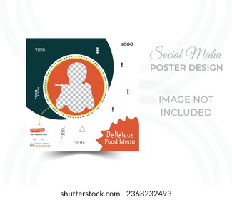 social media Instagram post template for food promotion simple banner frame