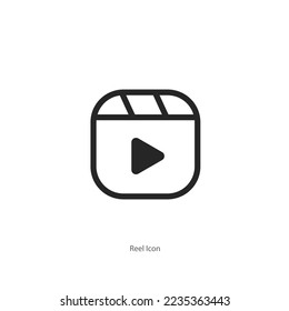 social media Instagram reels icon. video, camera, photo, and player symbol. outlined, vector, and flat icon.