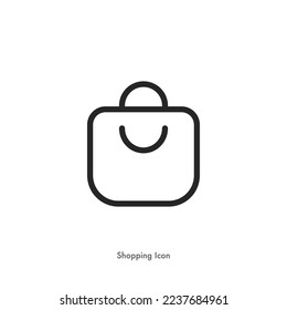 social media Instagram shopping bag icon. online shopping, bag, basket, cart, saved, favorite symbol. outline, flat, isolated, vector icon