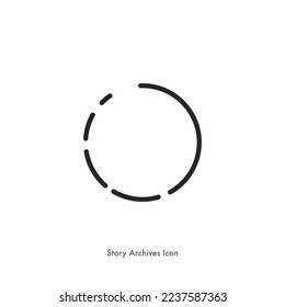 social media Instagram stories archives icon. circle shape, reload, refresh, loop symbol. outline, flat, isolated, vector icon