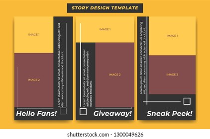 Social Media Instagram Story Design Template in black modern simple sporty theme for influencer, product, and brand promotion