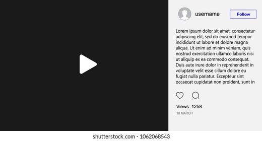 Social media instagram video player