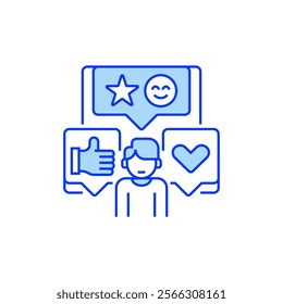 Social Media Interaction Filled Line Icon. linear style sign for mobile concept and web design. Outline vector icon.