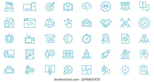 Seguir Conjunto de iconos de interacción de redes sociales con me gusta, comentar, compartir, publicar, amigo, etiqueta, mensaje, perfil y notificación.