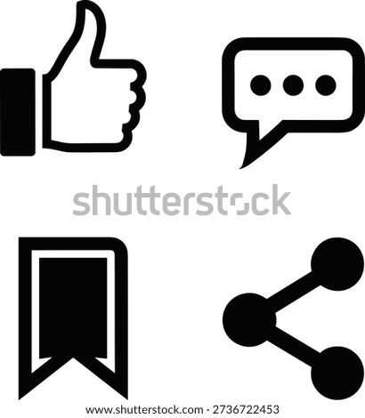 Social Media and Interaction Icons Set untitled vector