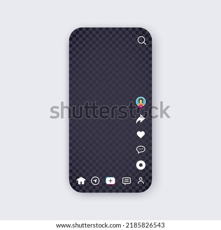 'Social media interface concept  phone screen ui mockup with like icon Stock fotó © 