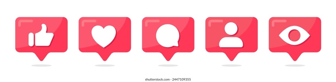 Iconos de interfaz de medios sociales. Guardar Me gusta, comentar, compartir, enviar mensajes, Conjunto de iconos de medios sociales. Iconos de interfaz de medios sociales. Guardar Me gusta, comentar, compartir, enviar mensajes, Conjunto de iconos de medios sociales.