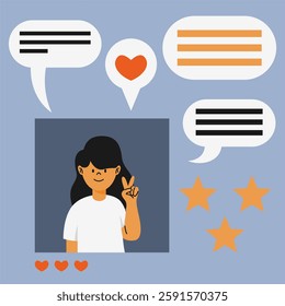 Social Media Interface Screen Illustration