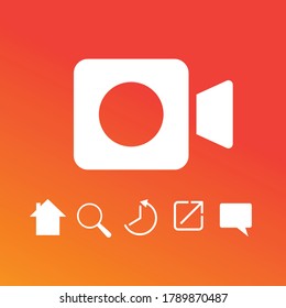 La interfaz de medios sociales establece botones de iconos vectoriales lineales.
