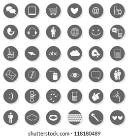 social media internet activities  monochrome 36 icon set