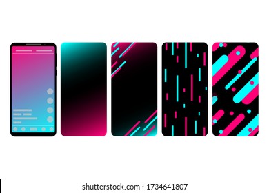 Social media. Internet application interface on a smartphone screen. Carousel background for a social network in a smartphone. Vector illustration. EPS10