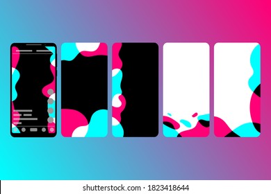 Social media. Internet application interface on a smartphone screen. Carousel background for a social network in a smartphone. Vector illustration. EPS10