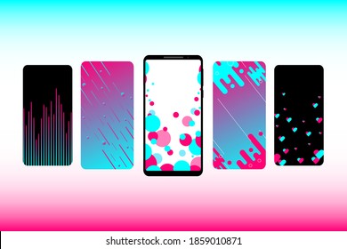 Social media. Internet application interface on a smartphone screen. Carousel background for a social network in a smartphone. Vector illustration. EPS10