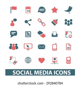 social media isolated vector icons