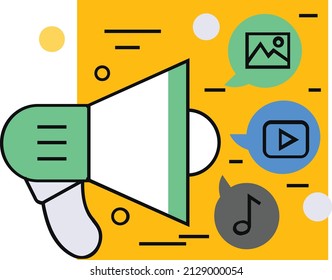 Social Media Isolated Vector which can be easily modified or edit