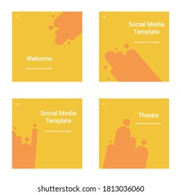 Social Media Kit Template Orange Theme Simple