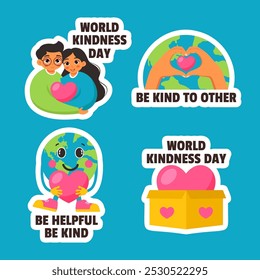 Social Media Label Illustration for World Kindness Day in a Cartoon Background