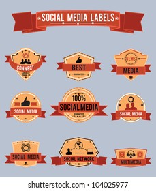 social media labels - vector labels