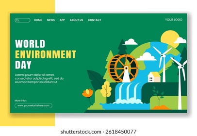 Social Media Landing Page for World Environment Day in Hand Drawn Flat Style