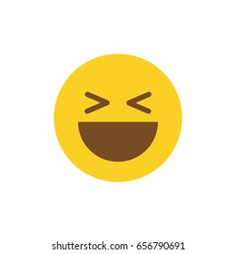 Social media laugh reaction. Flat design.