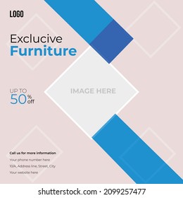 Social media layout template with geometric background