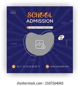social media layout templates set for education, school, online learning, Editable web Banner Post Template, Back to school