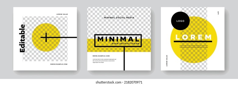 Social media layouts, square web posts, modern editable business templates for company, multipurpose and minimal graphic banners, place for photo, universal materials for digital marketing