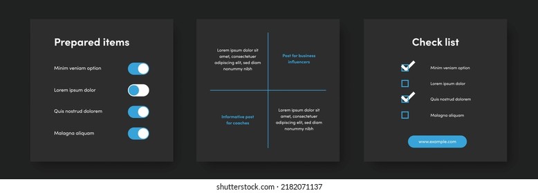 Social media layouts, square web posts, modern editable business templates for company, multipurpose and minimal graphic banners, place for photo, universal materials for digital marketing