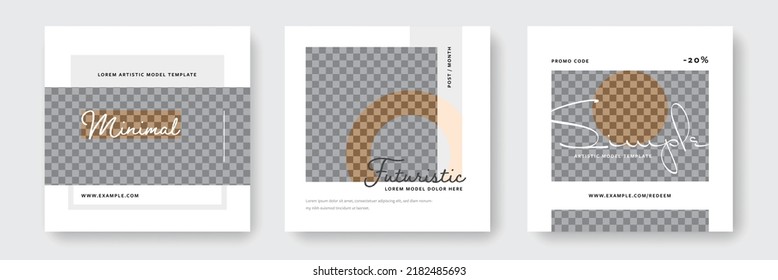 Social media layouts, square web posts, modern editable business templates for company, multipurpose and minimal graphic banners, place for photo, universal materials for digital marketing