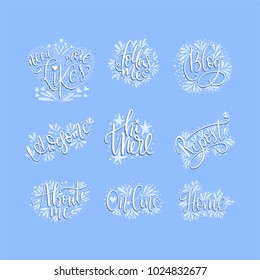 Social media lettering set. Vector illustration.