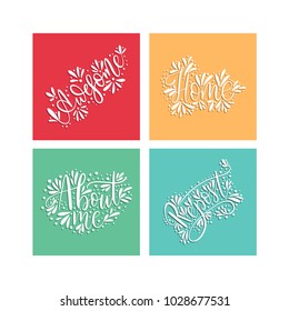 Social media lettering set. Vector illustration.