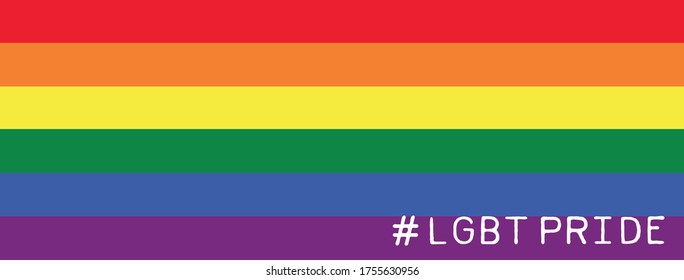 Social Media LGBT Pride Month Hashtag on LGBT Flag Background