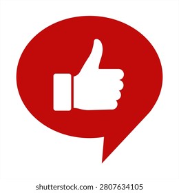 Social media like button illustration featuring thumbs up approval and online engagement concepts for digital marketing communication and creative vector design applications