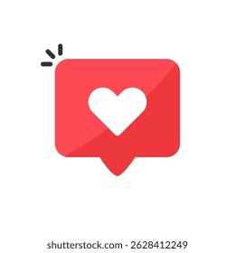 Social media zoals de knop. Liefdesicoon. Spraakbubbel als icoon. 
