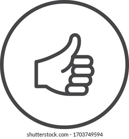 Social media like dark colored vector line icon