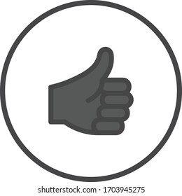 Social media like dark colored vector icon