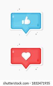 Social media like and favorite icons designs