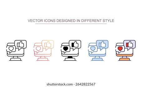 Social Media Like icon design with white background stock illustration