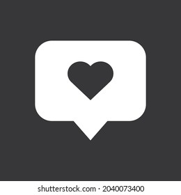 Social media like icon on grey background