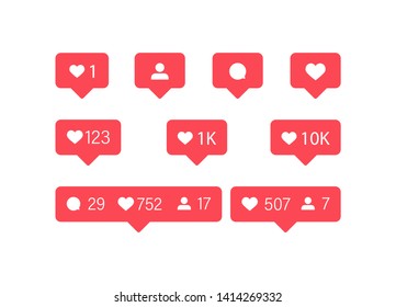 Social Media. Like Icon Vector. Instagram Comment And Follower Icons Vector. Vector Illustration.