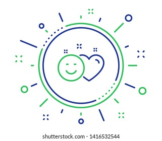 Social media like line icon. Heart, smile sign. Positive feedback symbol. Quality design elements. Technology smile button. Editable stroke. Vector