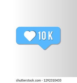 Social Media Like Notification Vector - like button and notification for social media
