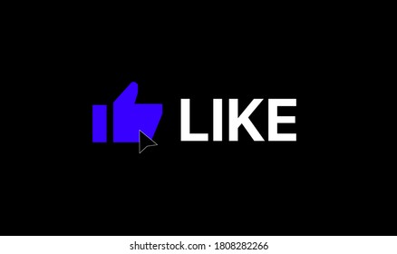 Social Media Like Overlay Vector Illustration On Black Background