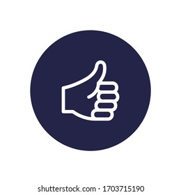 Social media like white colored vector line icon with dark background