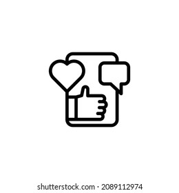 social media line icon illustration vector graphic