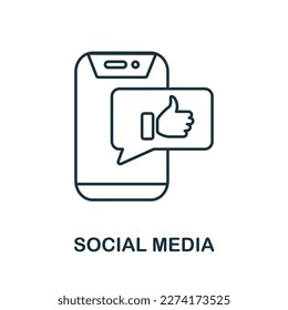 Social Media line icon. Monochrome simple Social Media outlineicon for templates, web design and infographics