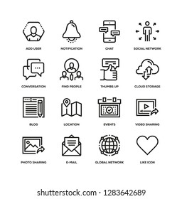 SOCIAL MEDIA LINE ICON SET