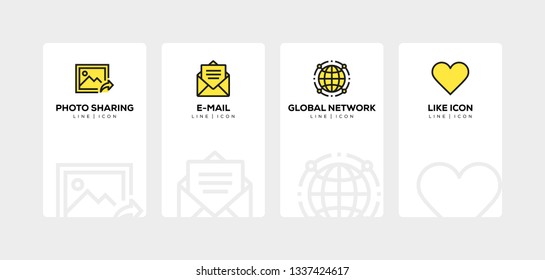 SOCIAL MEDIA LINE ICON SET