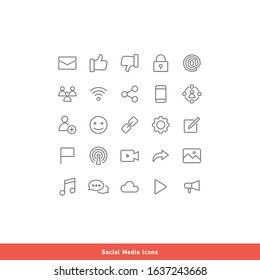 SOCIAL MEDIA LINE ICON SET