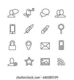 Social media line icons